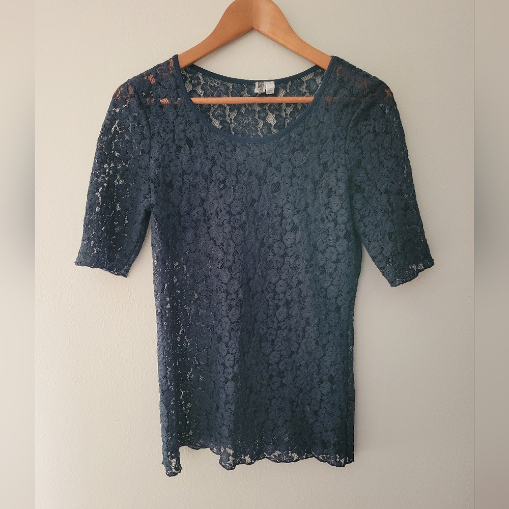 Lace Top in Navy